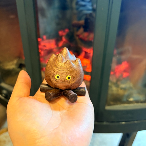 紫色火苗黑底座摆件