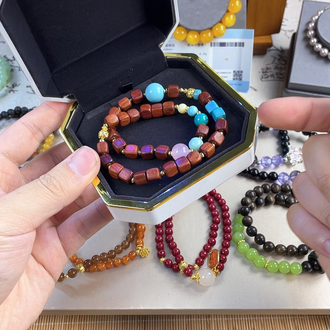 绿松石手饰银S925镀金镶嵌