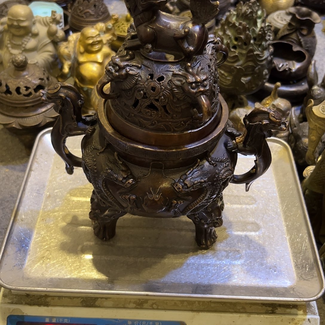 无***话黄铜摆件，文房摆件工艺品