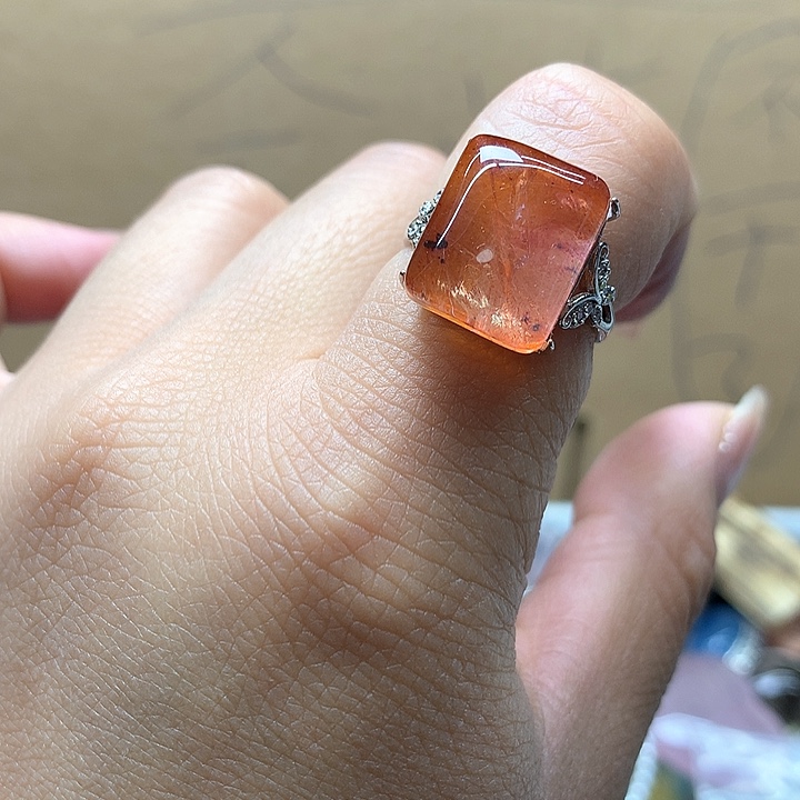 水晶水晶戒指银S925镶嵌