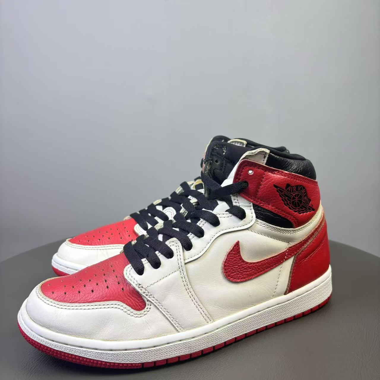 95新 AIR JORDAN 42.5码/内长270 AJ1白红黑板鞋 非原盒