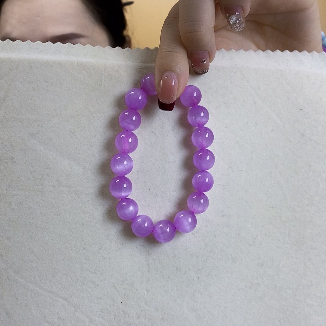 锂辉石紫锂辉高冰收藏级手串10+未镶嵌