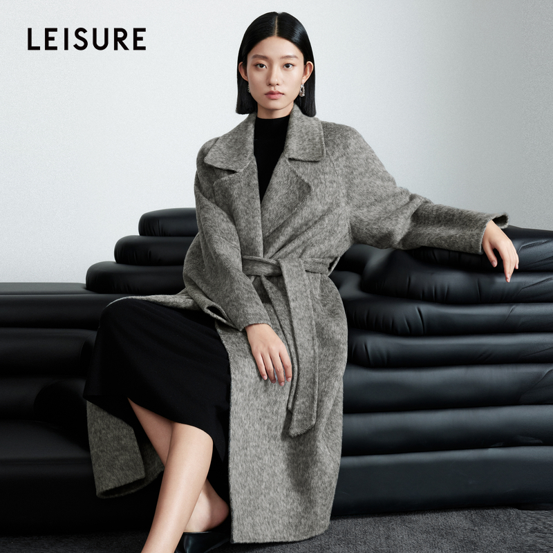 4040-L2440101D00三彩丽雪leisure绵羊毛骆驼绒高智轻奢毛呢大dbq