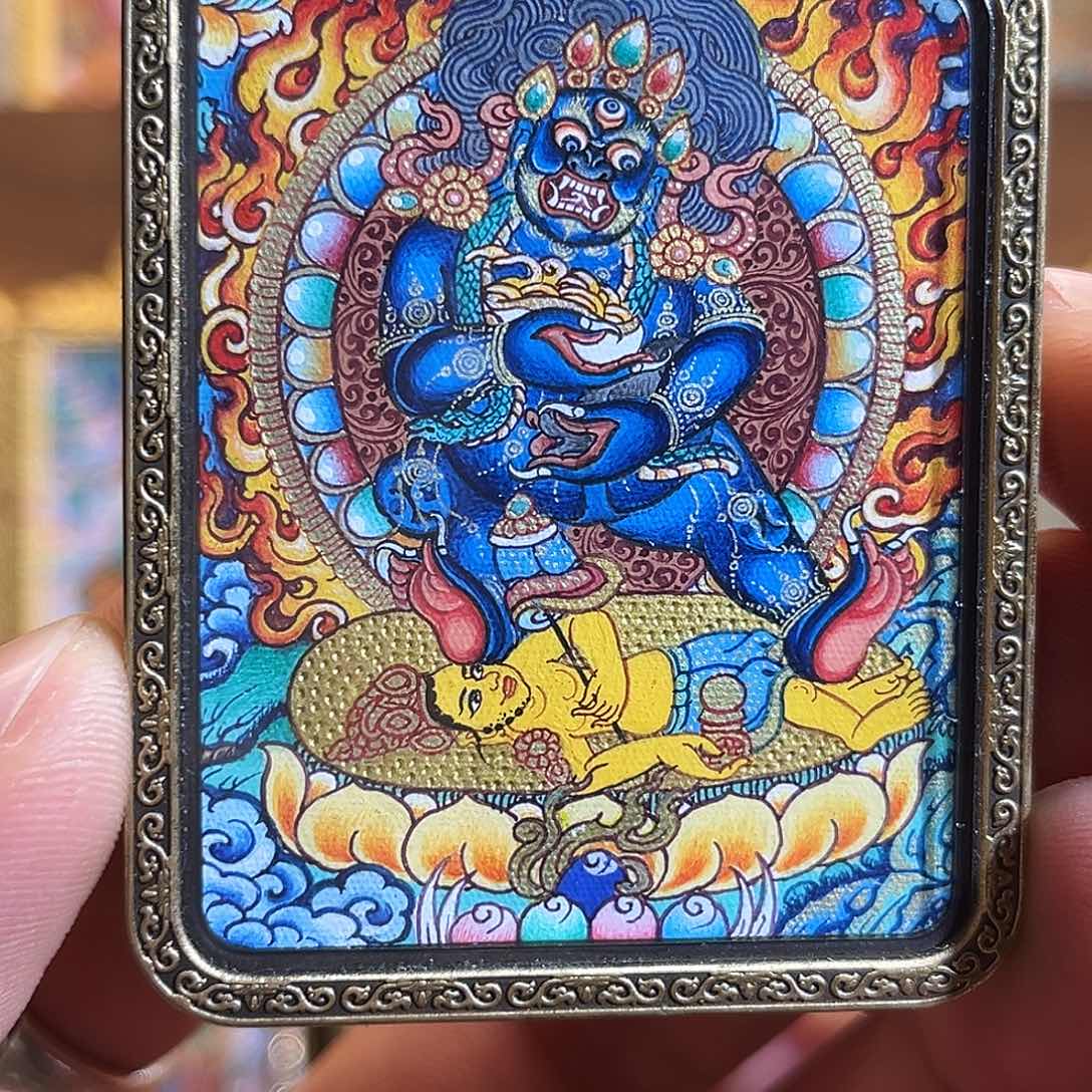 吊坠青海热贡纯手绘黑财