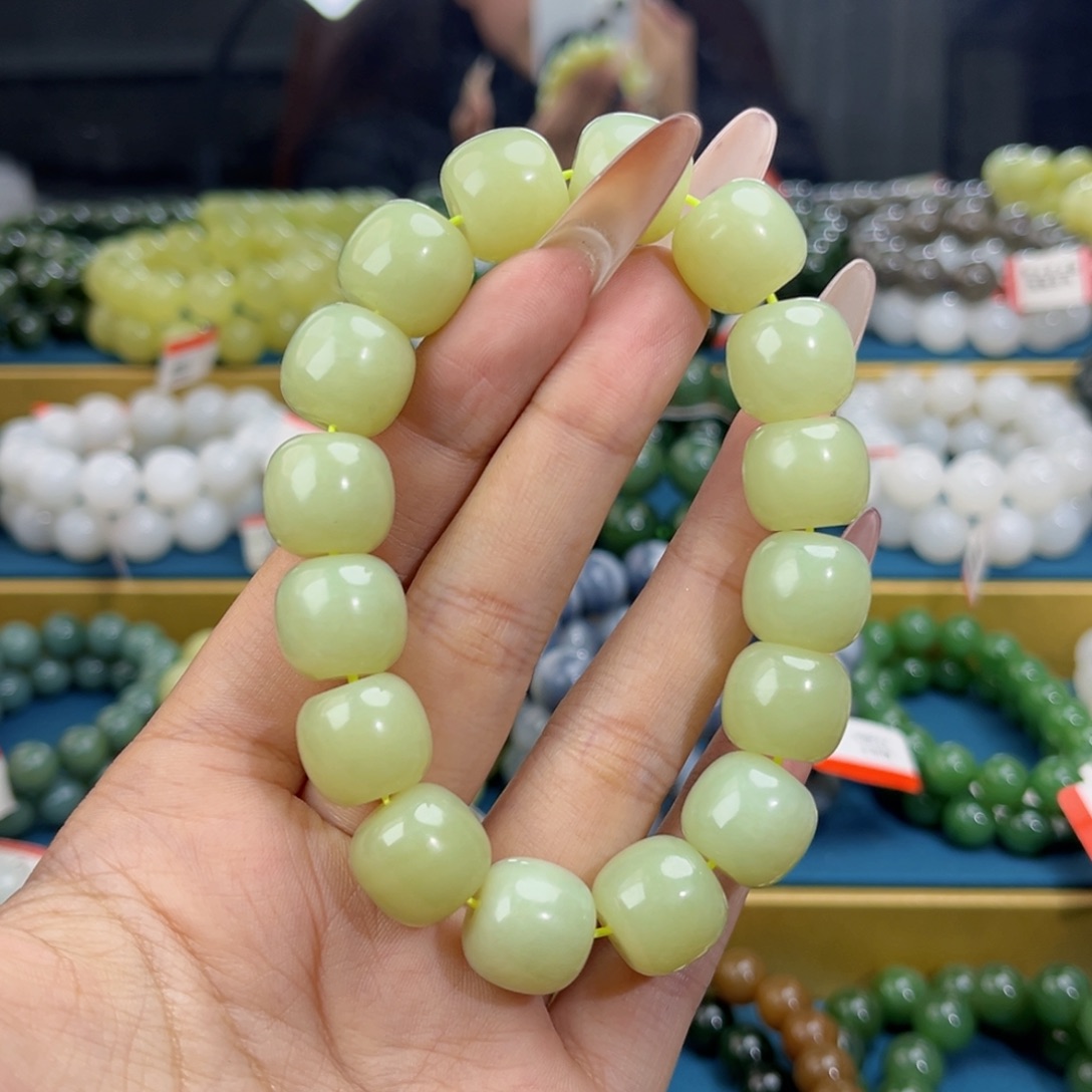 古***主和田玉未镶嵌手链天然和田玉新疆若羌黄口手串14