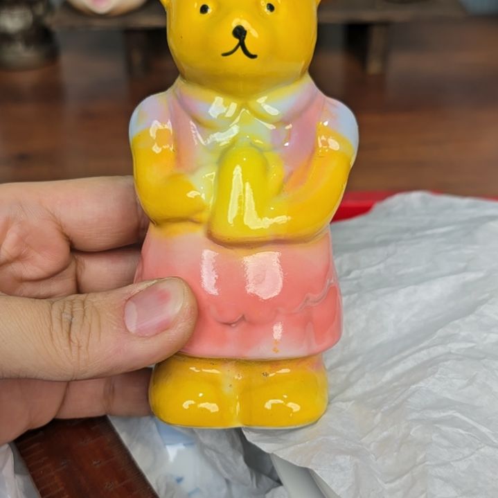 瓷片小熊甄选瓷器一对一定闪