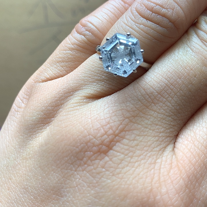 水晶水晶戒指银S925镶嵌