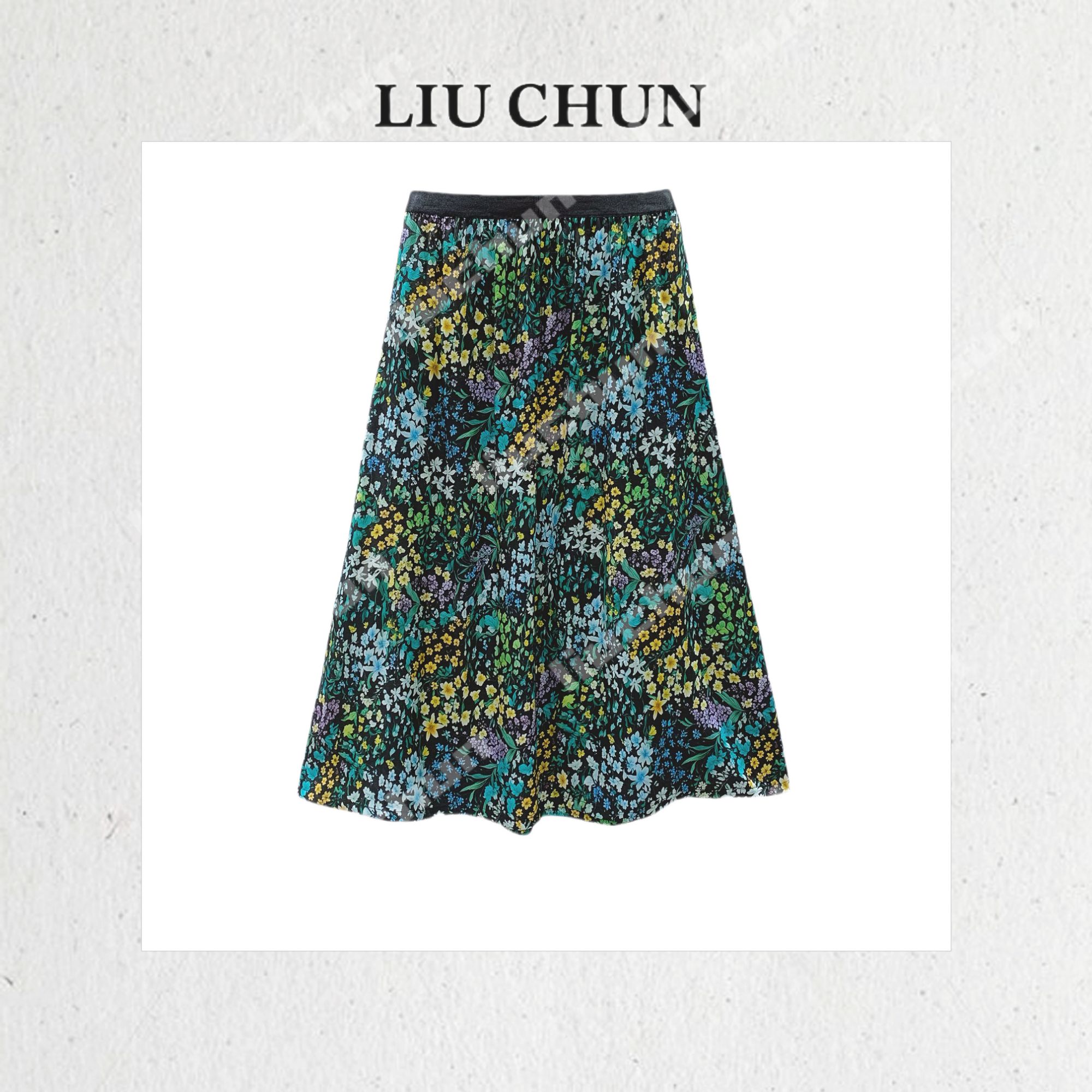 【茉莉雏菊】CHUN家显瘦气质时尚减龄桑蚕丝双绉半裙