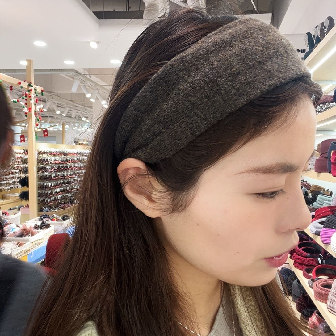 皮质非金属咖彩色发箍