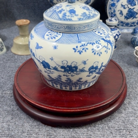 道***师壶一个青花人物故事茶叶罐