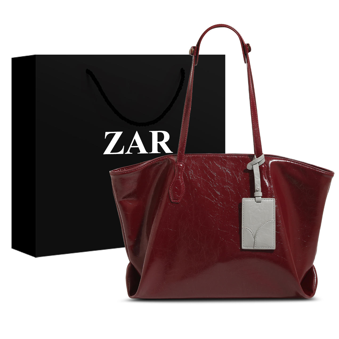 ZAR&RUILR/查瑞娜婚包油蜡皮托特包包女复古新娘包大容量单肩包