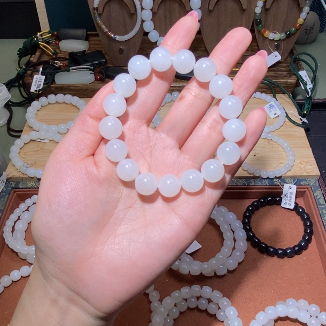 和田玉手串未镶嵌12