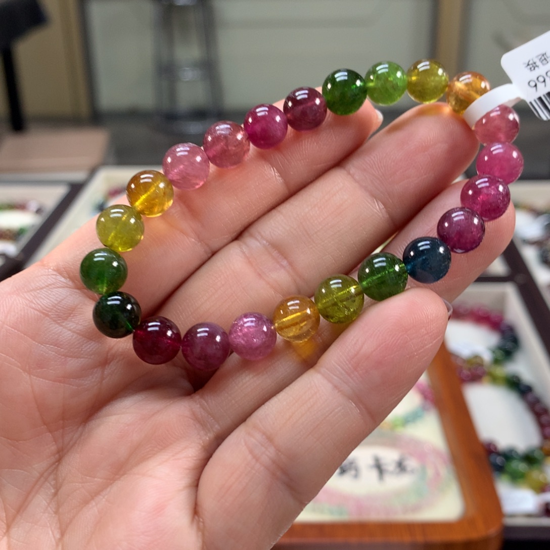 静***心碧玺未镶嵌手链8.3左右