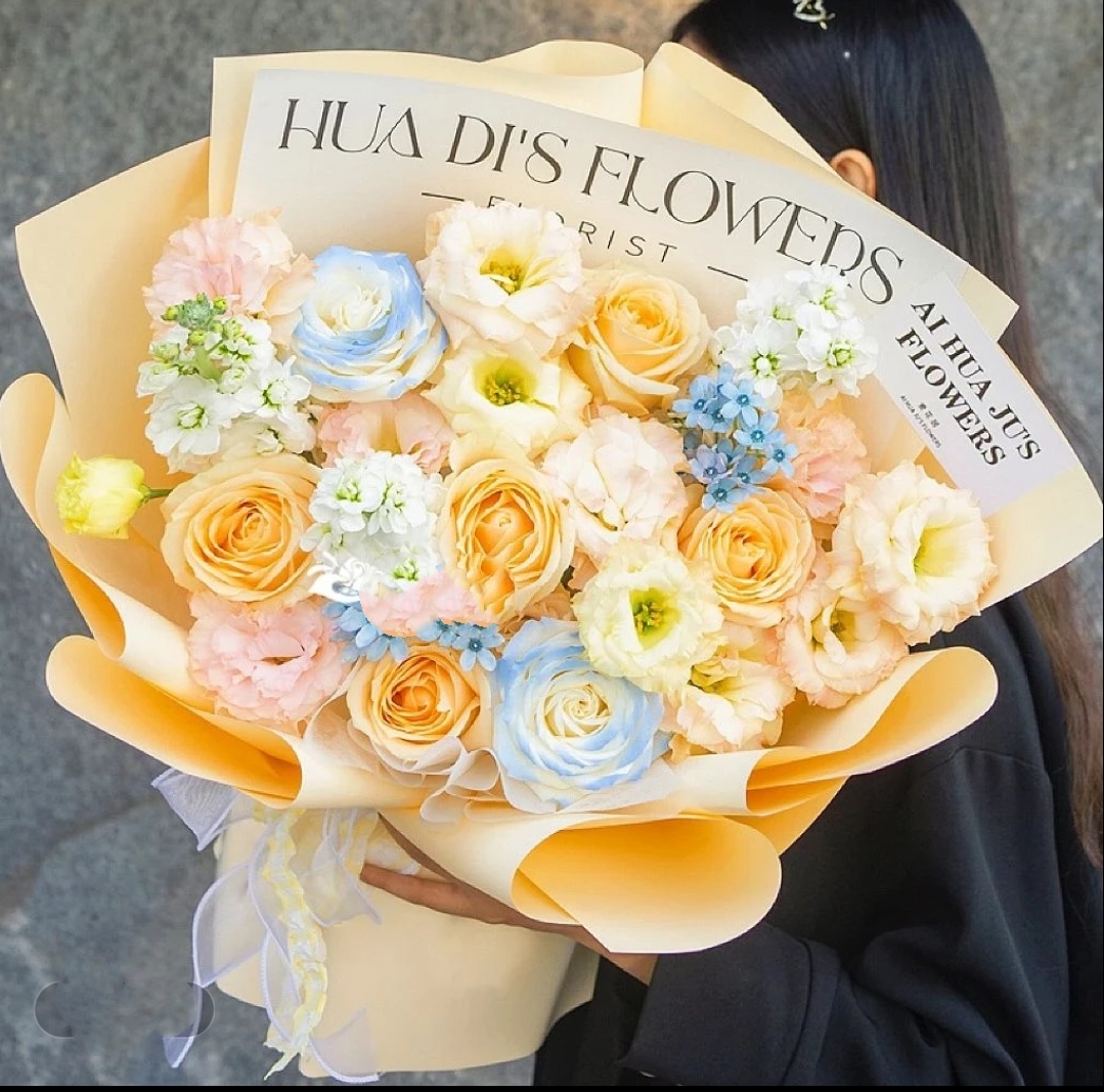 7枝玫瑰花桔梗混搭花束送女友老婆闺蜜朋友同事