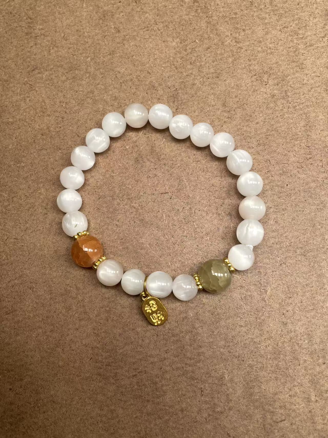 合金树脂手链 七彩纳福变色珠单圈手串 无礼盒 MK960