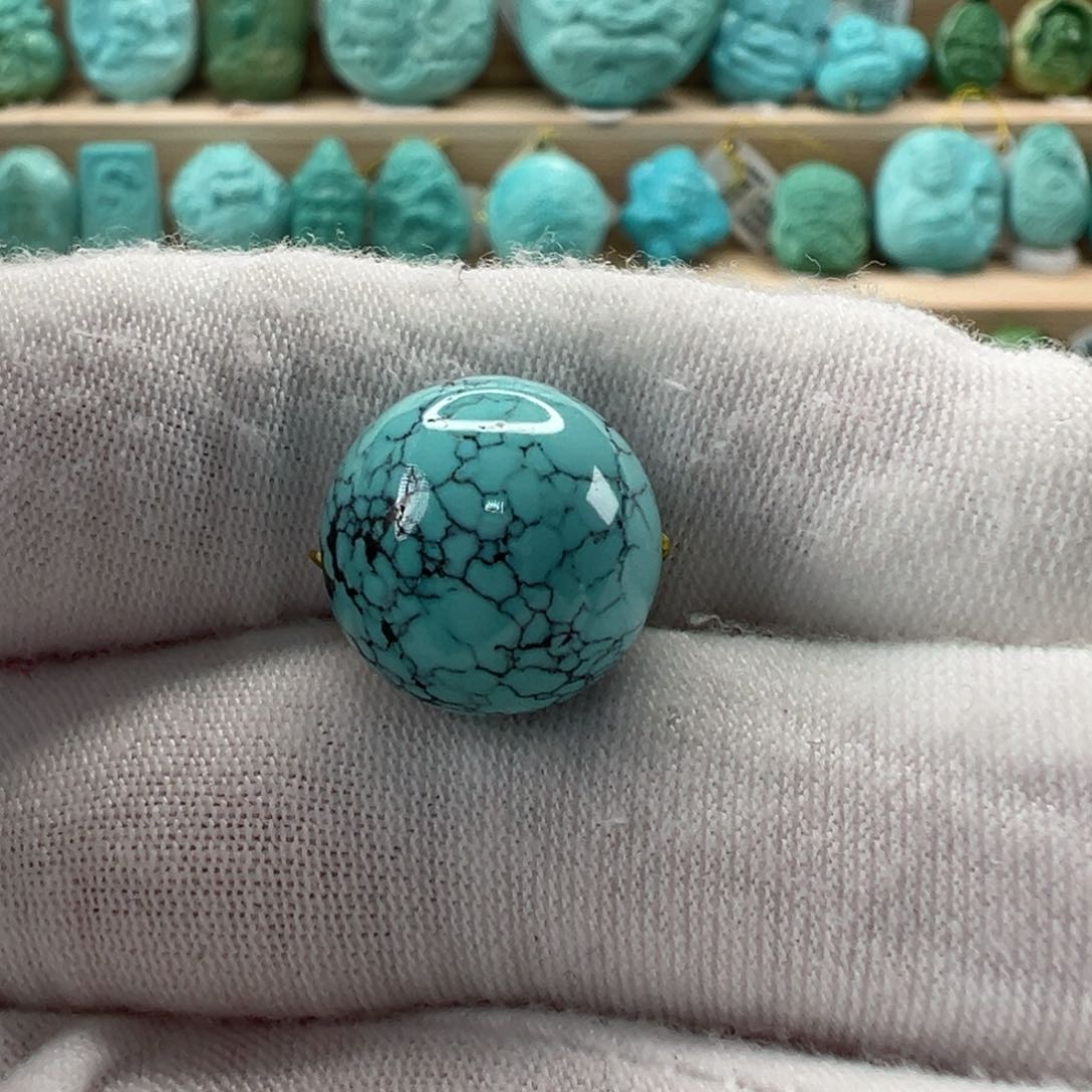 未镶嵌绿松石圆珠13.8mm