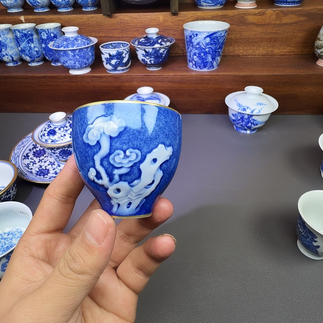 泥塑主人杯手工手绘微微瑕