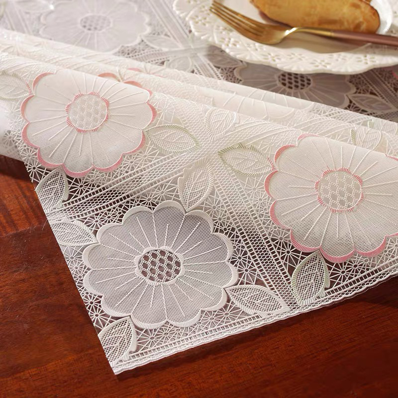 防水桌布防油防烫免洗镂空桌布静电吸附茶几餐桌家用简约新疆包邮