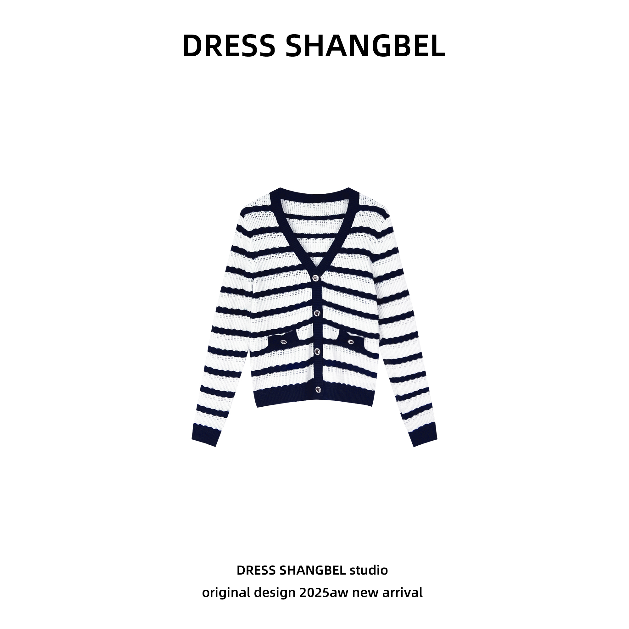 DRESS-长袖秋季新款C时尚设计师休闲条纹慵懒风5839H
