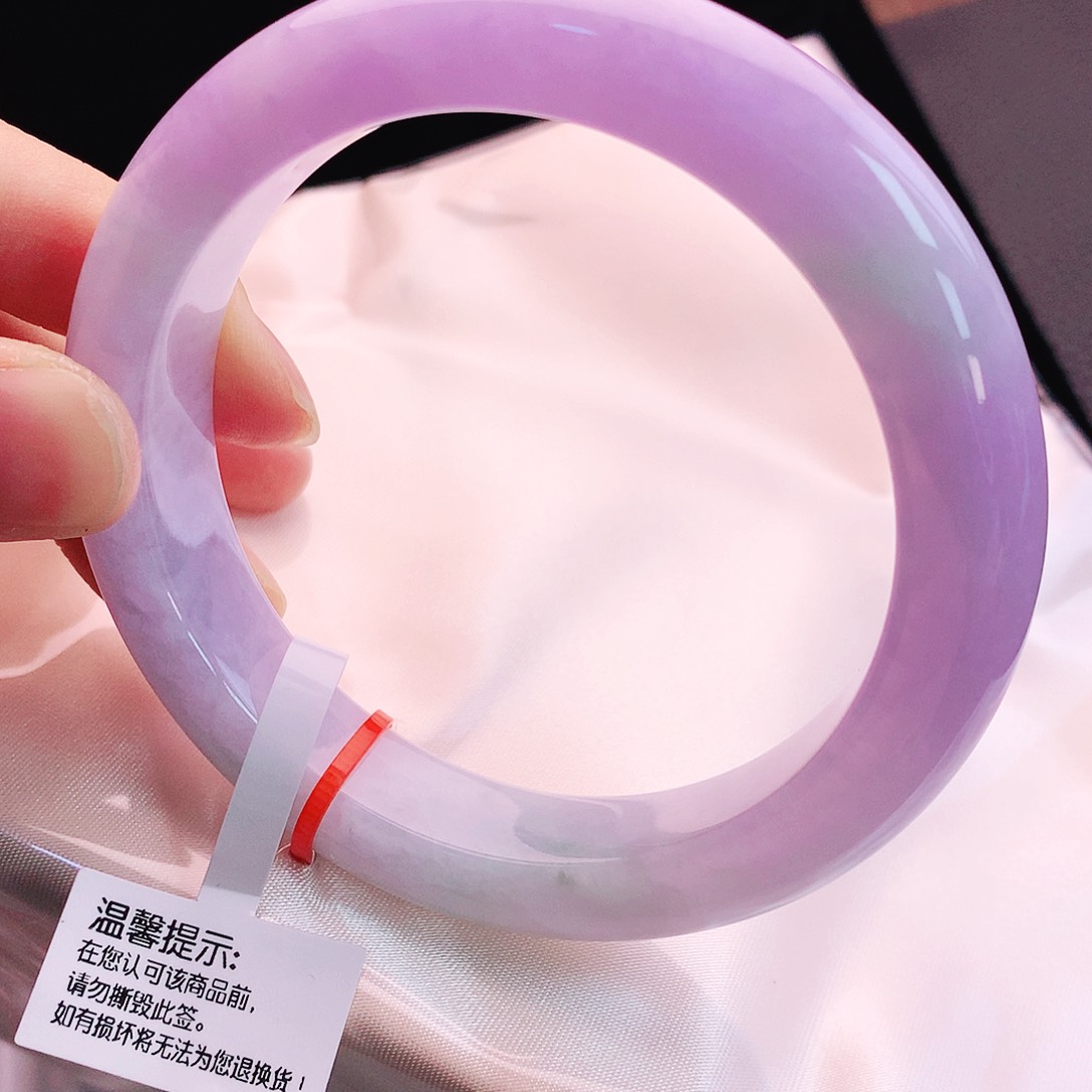 未镶嵌手镯翡翠60+冰紫