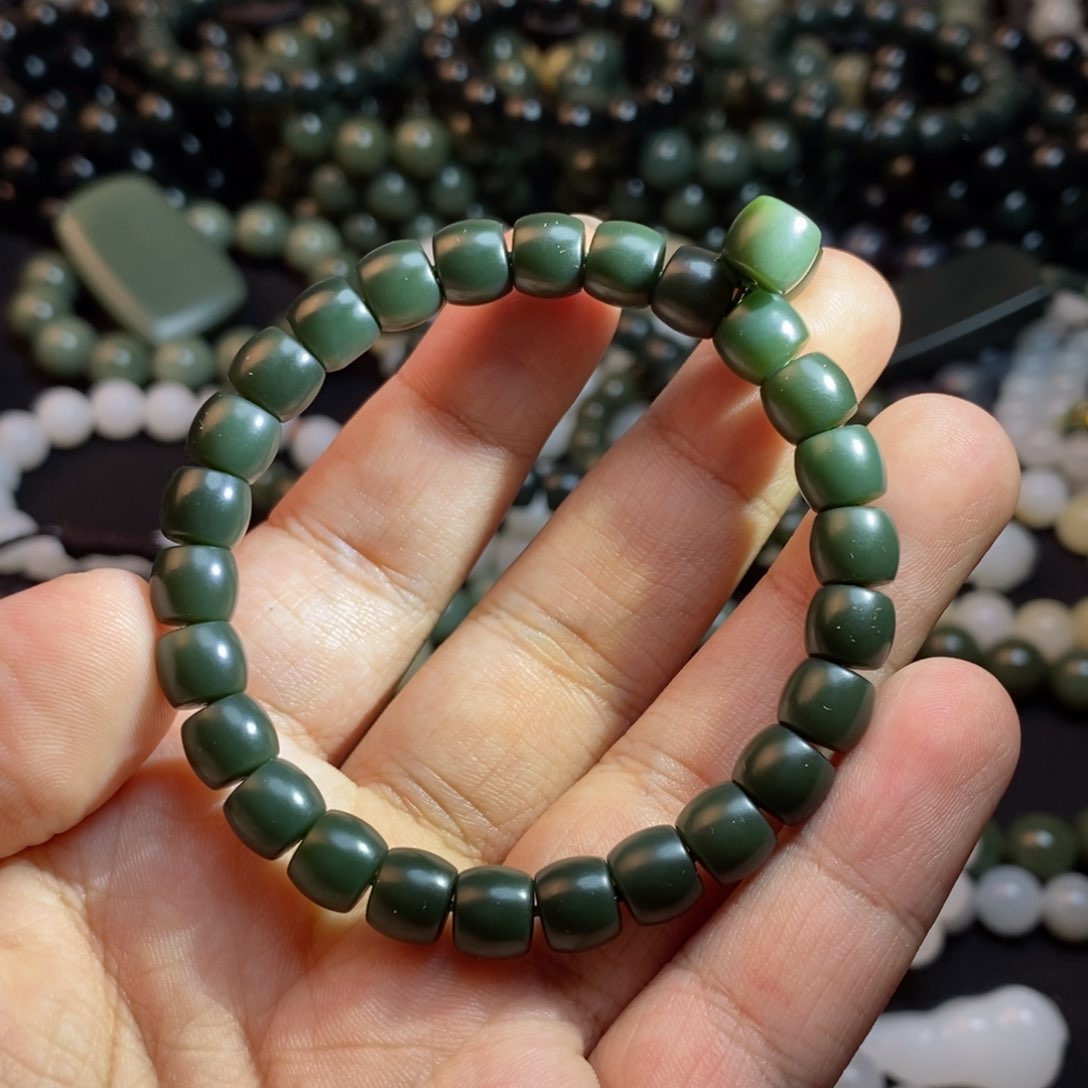 和田玉手串未镶嵌k