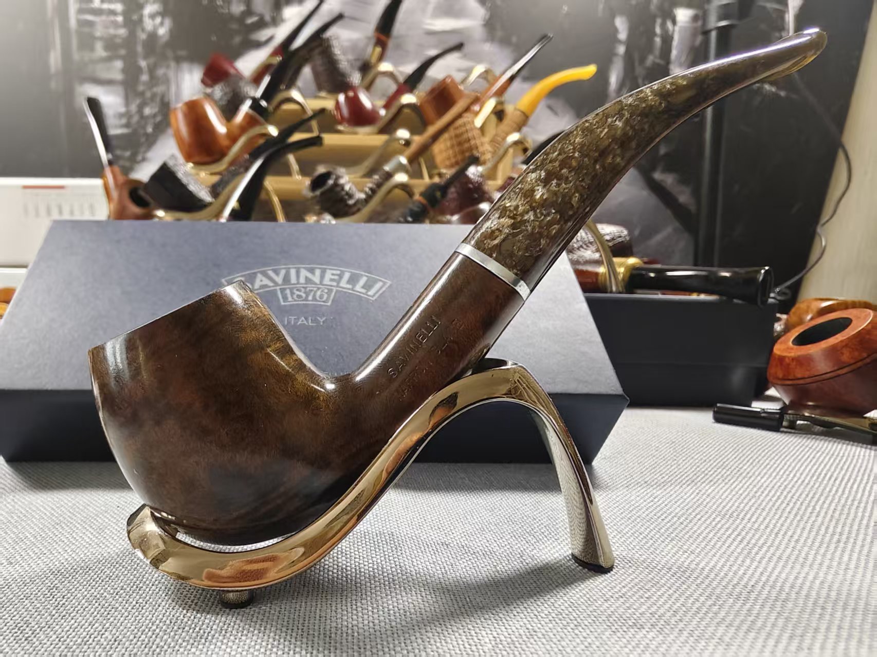 烟斗沙芬意大利-斗口20mm，深40mm，长142mm，6mm烟道