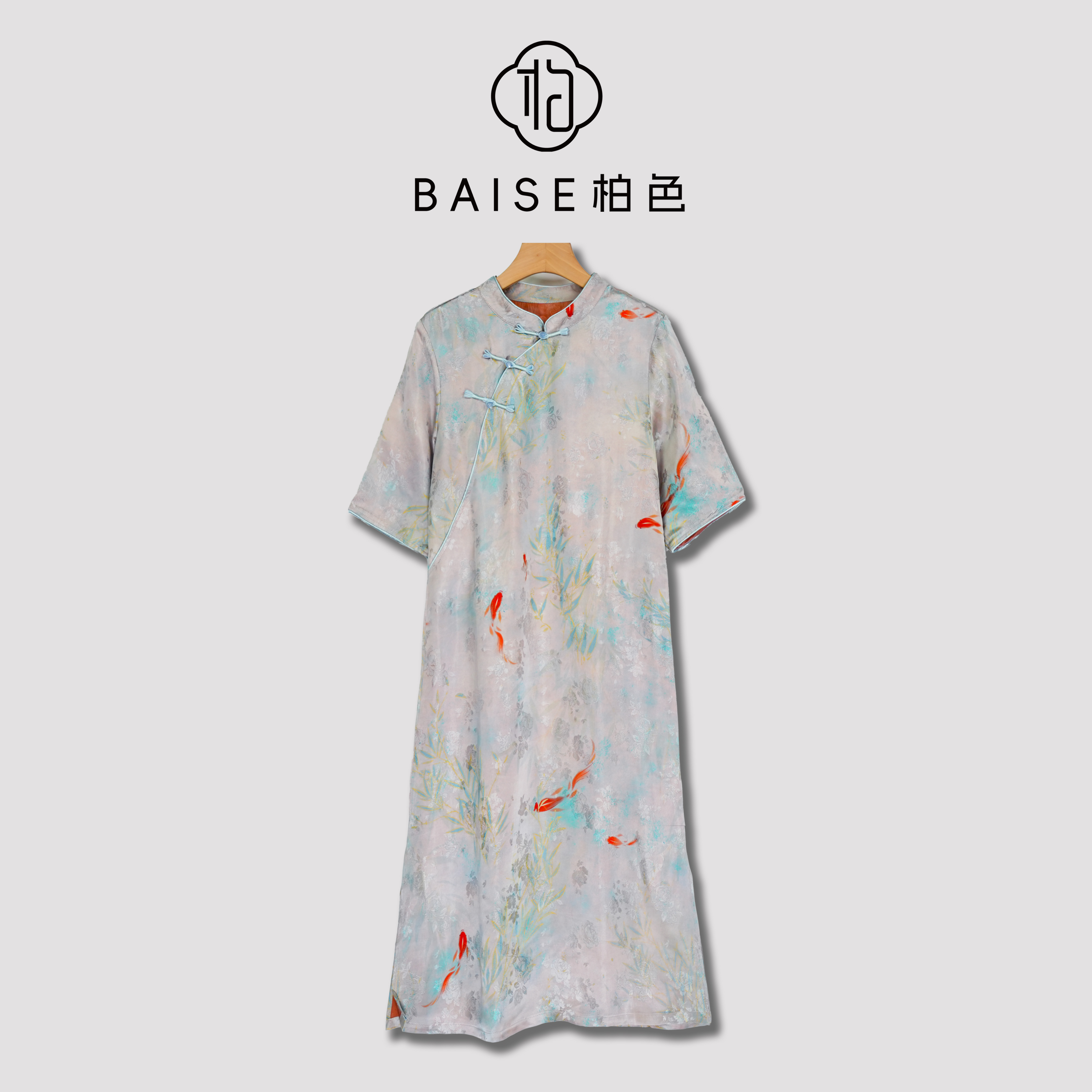 中式复古斜襟盘扣传统改良夏季女装宽松气质连衣裙00187