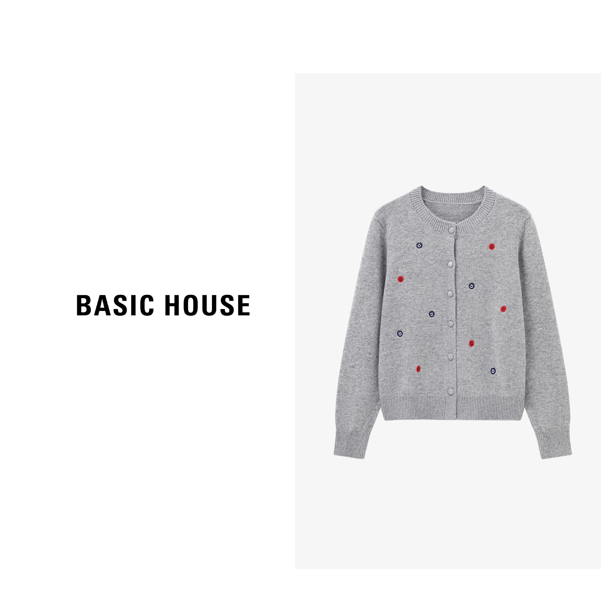 Basic House/百家好慵懒风秋季开衫百搭舒适女生毛衣-B0625B5LPD2