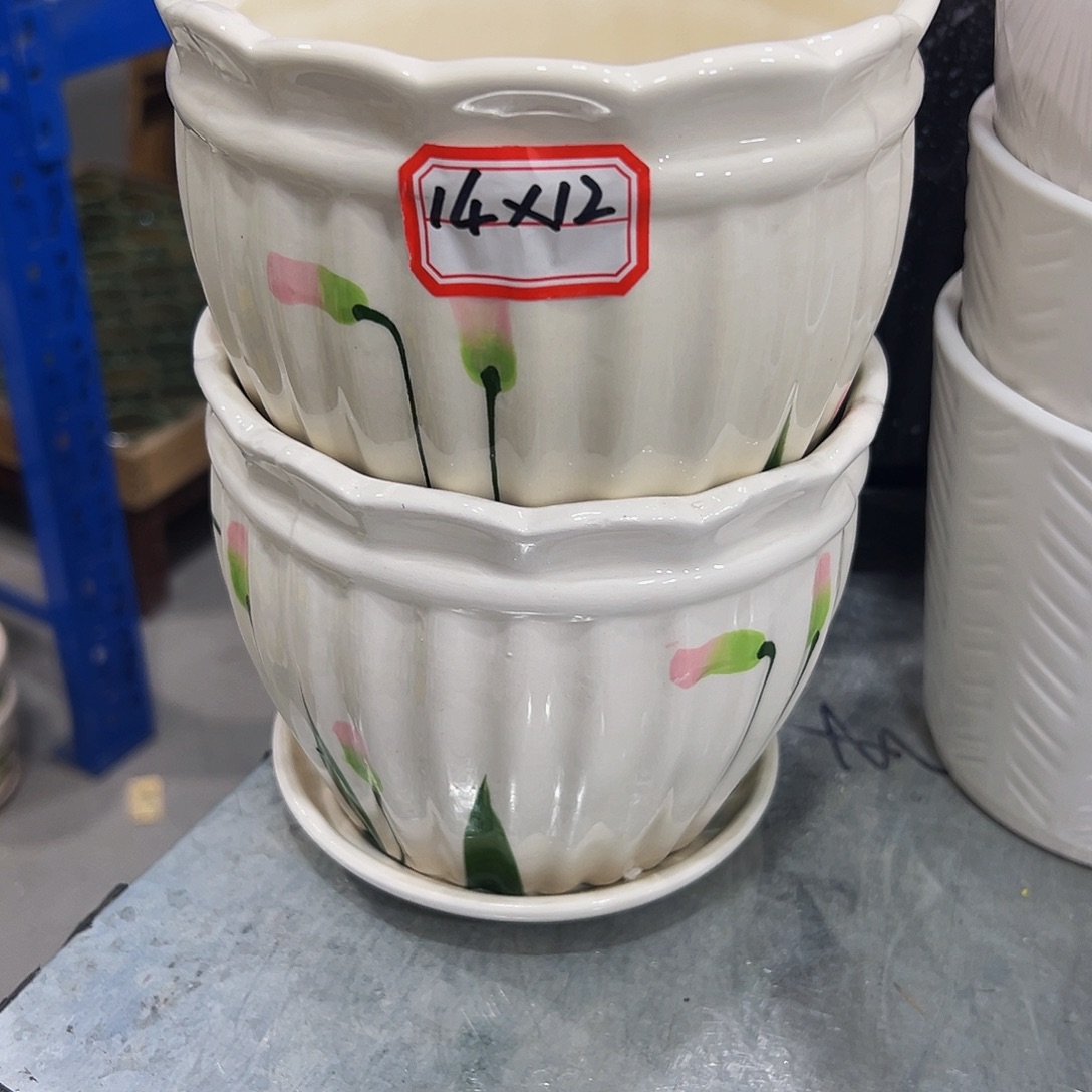 外贸尾单陶瓷花盆凑10米包邮