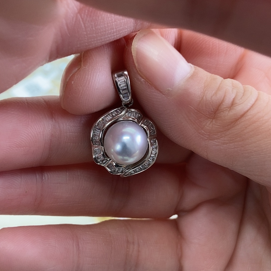 海水珍珠吊坠(不含链)银S925镶嵌