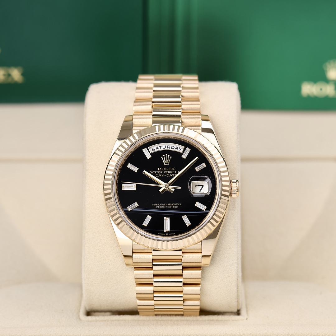 95新 Rolex/劳力士 228238 黑玛瑙 40MM 2022年12月保卡
