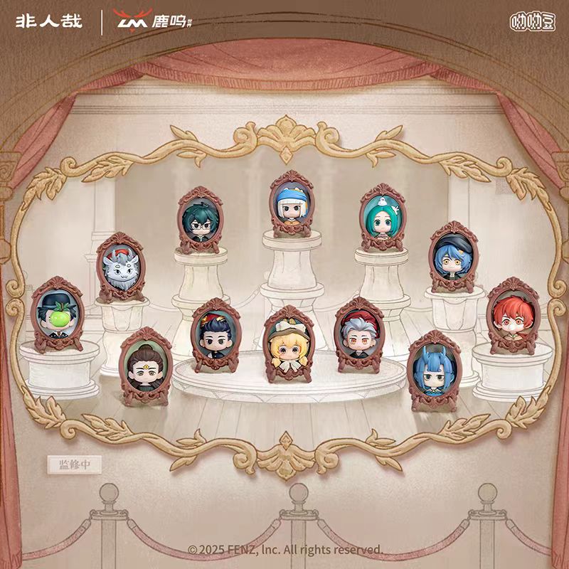 【代拆】非人哉鹿鸣联名遇见名画系列呦呦豆迷你盲盒