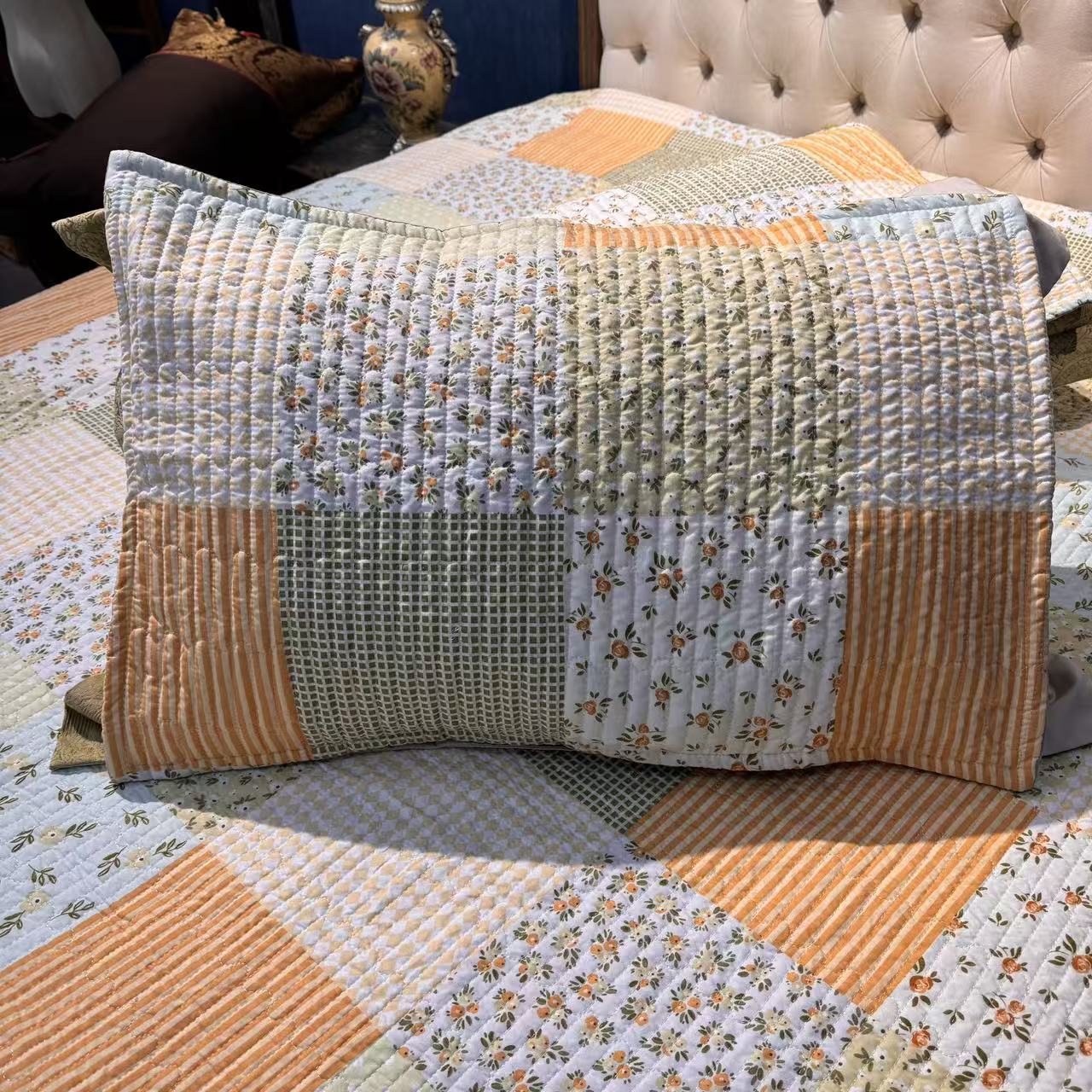 [百家福枕套]一对装水洗棉枕套50*70cm