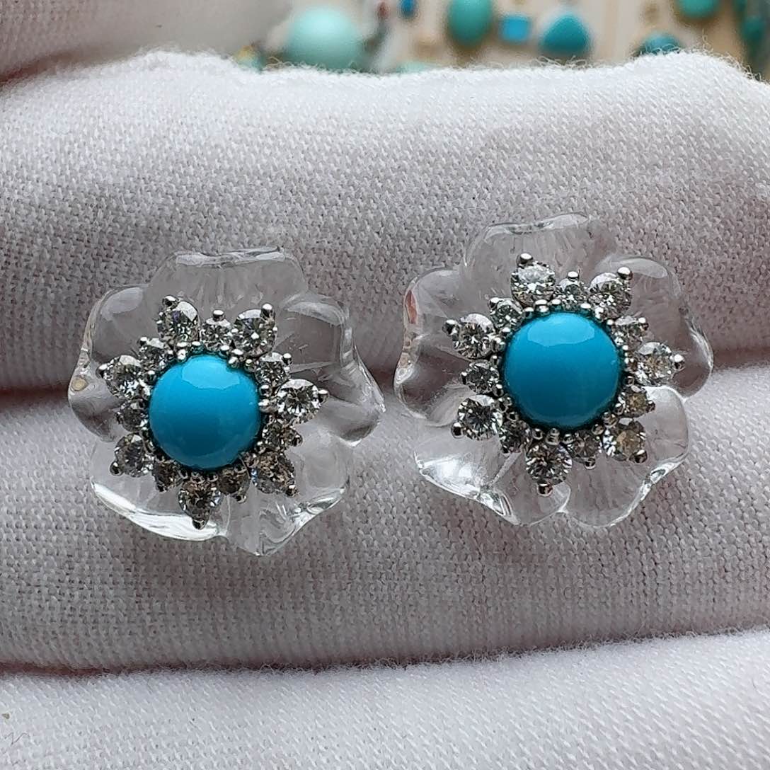 绿松石珠宝奇石银S925镶嵌