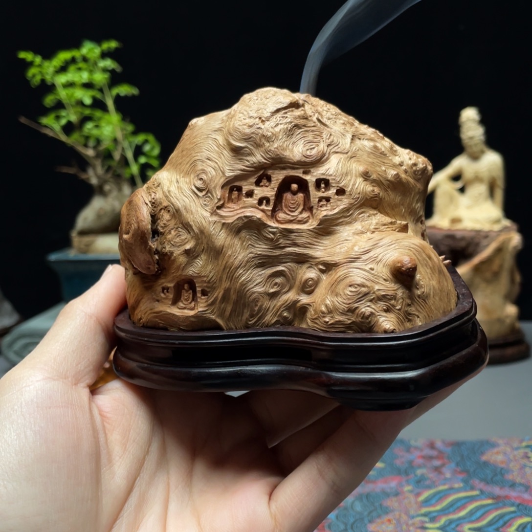 医***5香榧木荔枝木万佛窟香炉