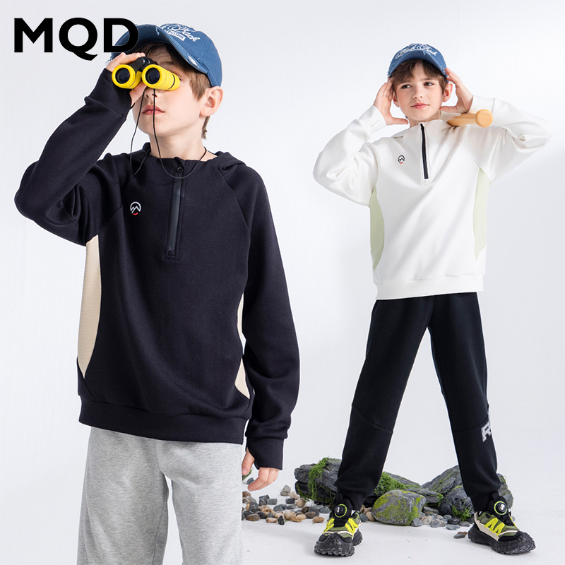 MQD儿童春秋长袖卫衣运动时尚户外休闲中大童连帽秋冬TT25310603