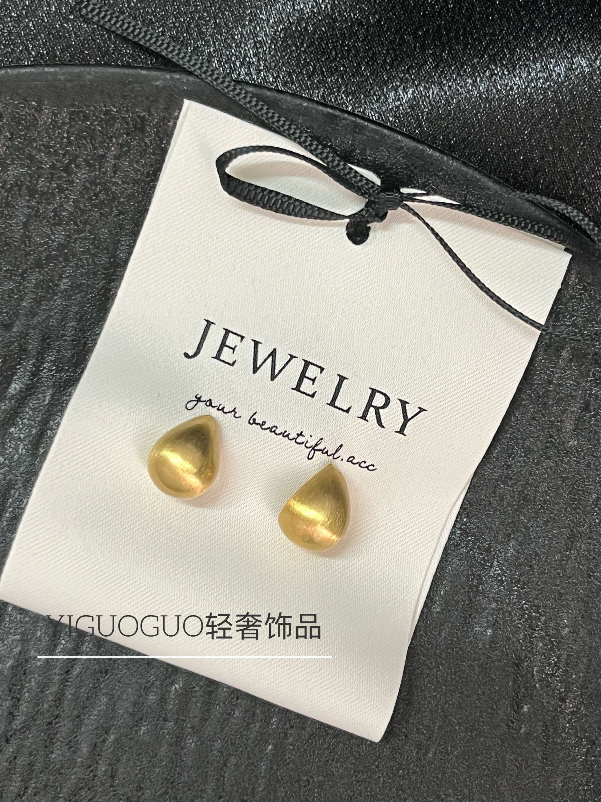 合金耳饰 耳钉2025新款爆款高级感拉丝小水滴轻奢百搭气质时尚