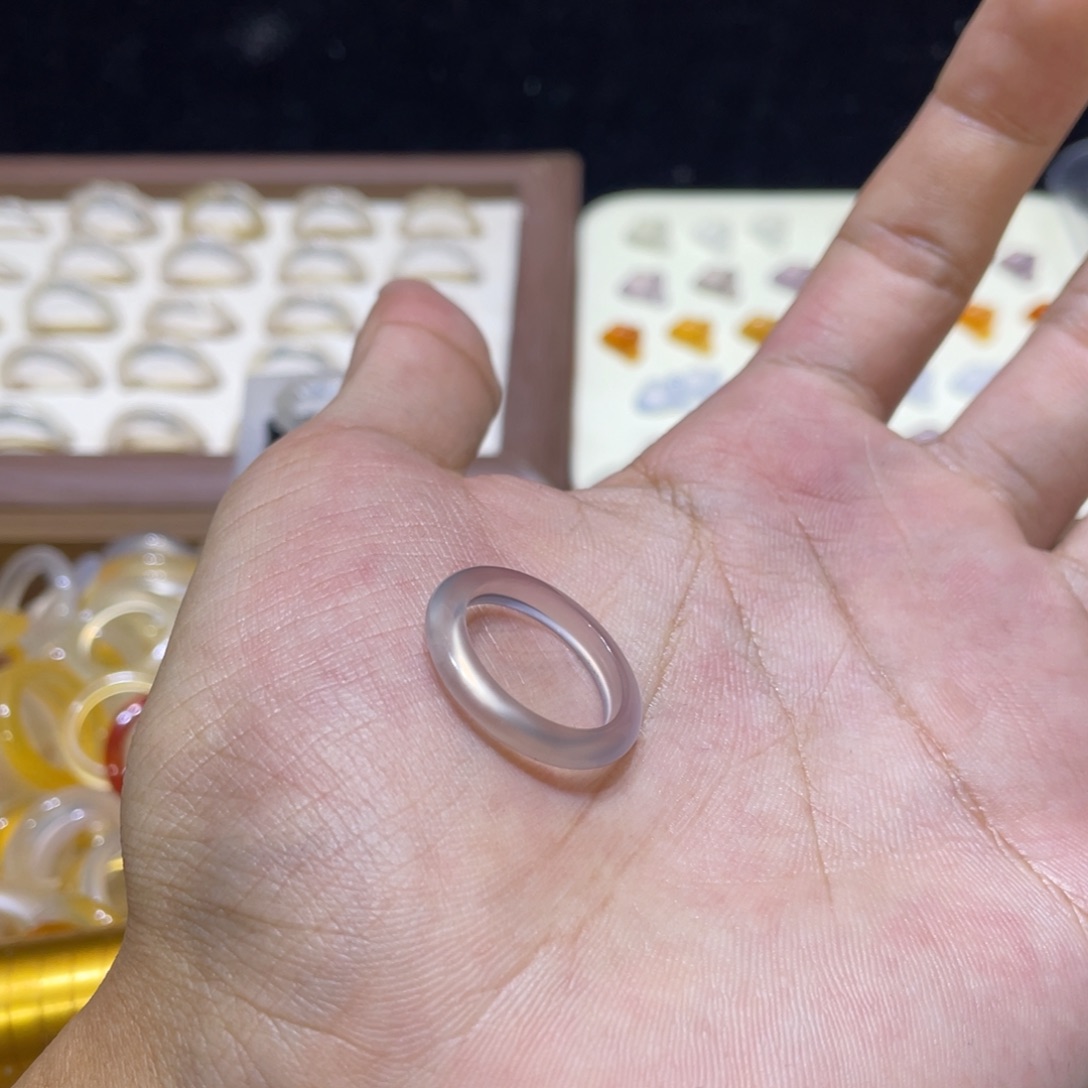 玛瑙/玉髓合金戒指17号港15