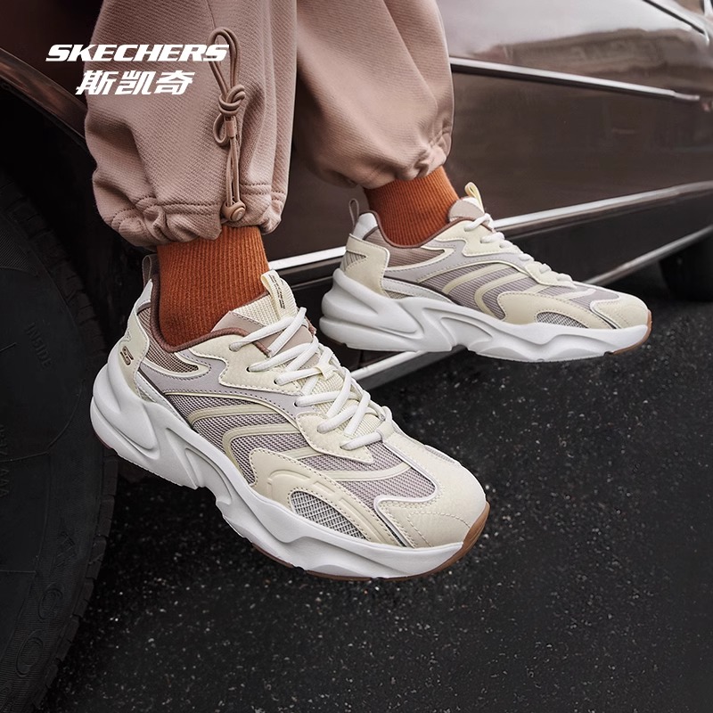 Skechers斯凯奇踏浪男女运动鞋老爹鞋轻质吸震舒适117369&118326