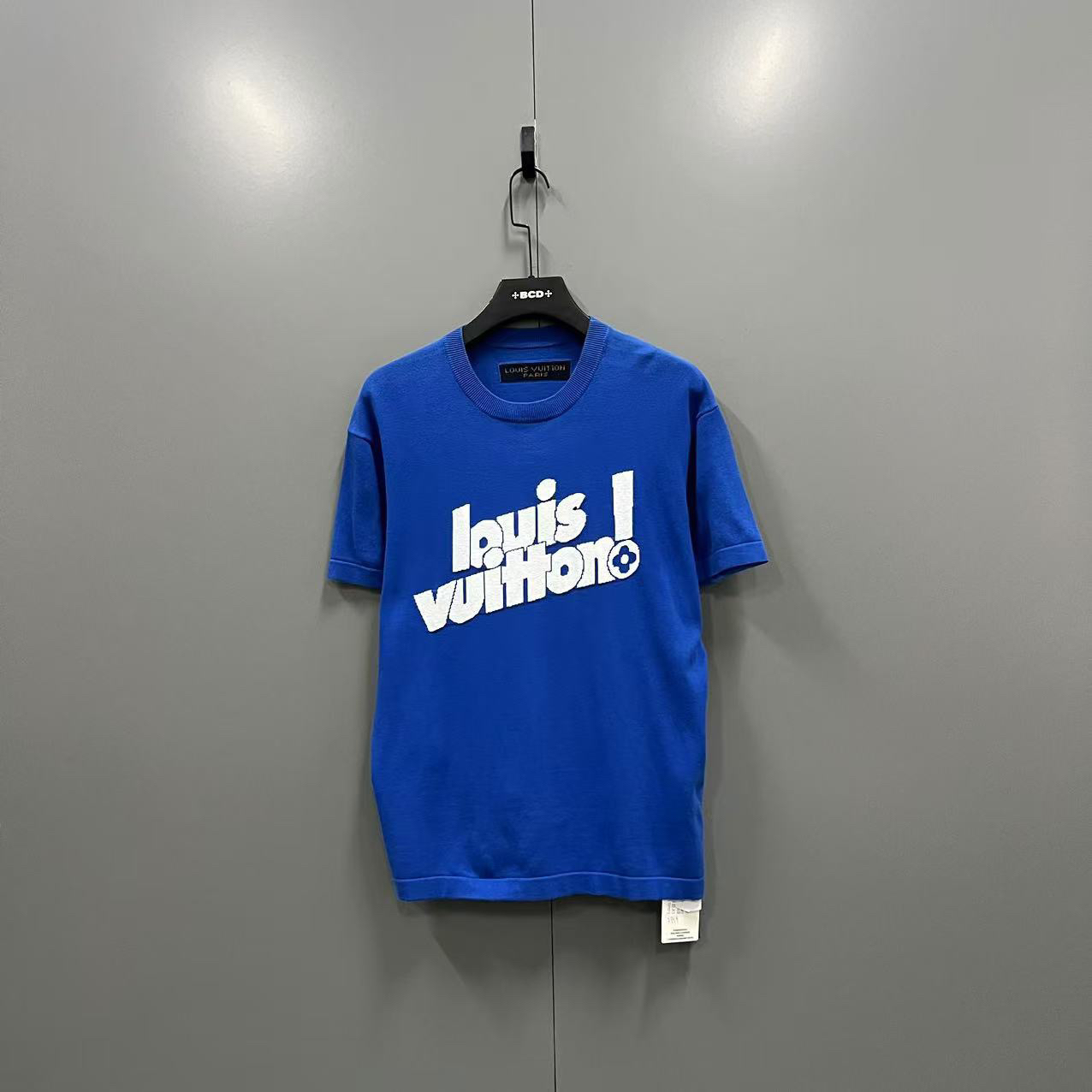 （bb）115 LV 蓝白针织logo短袖 S码/95新/6599/无领标/008511