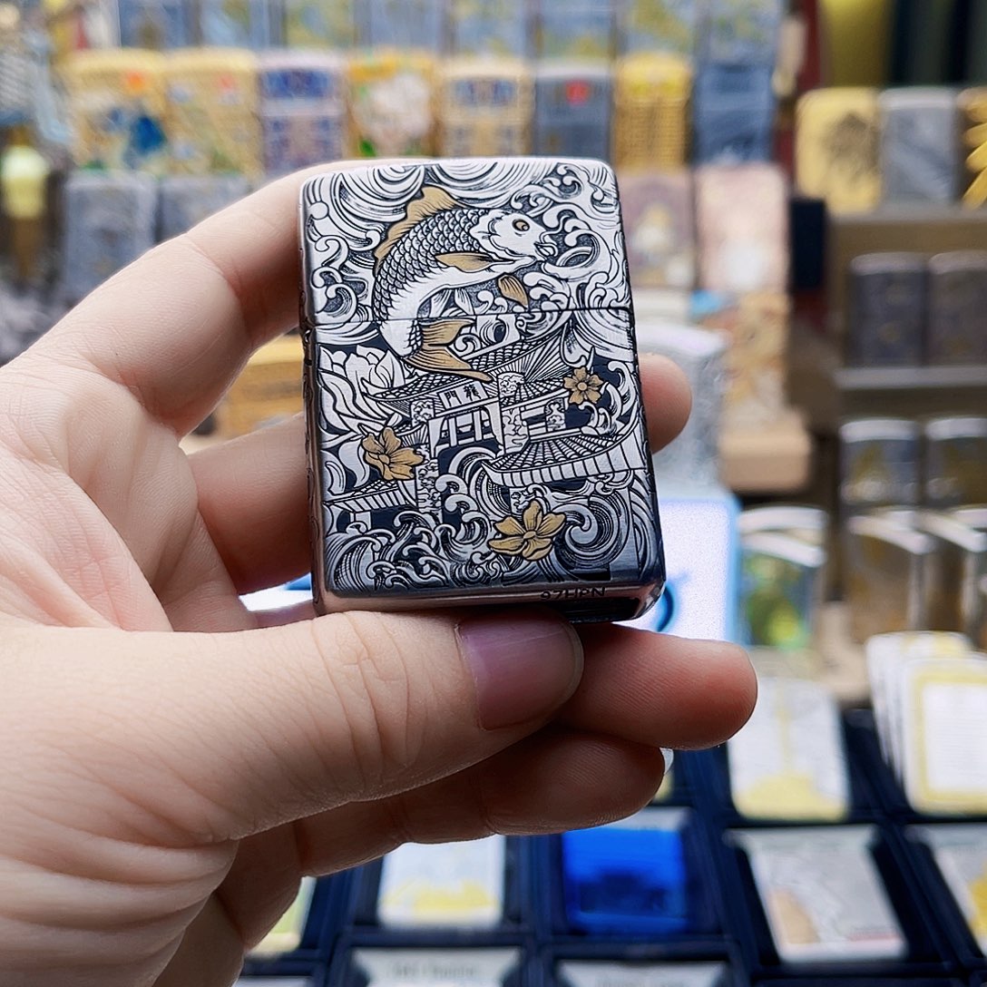 疯***头铜钢刚机鱼跃龙门打火机
