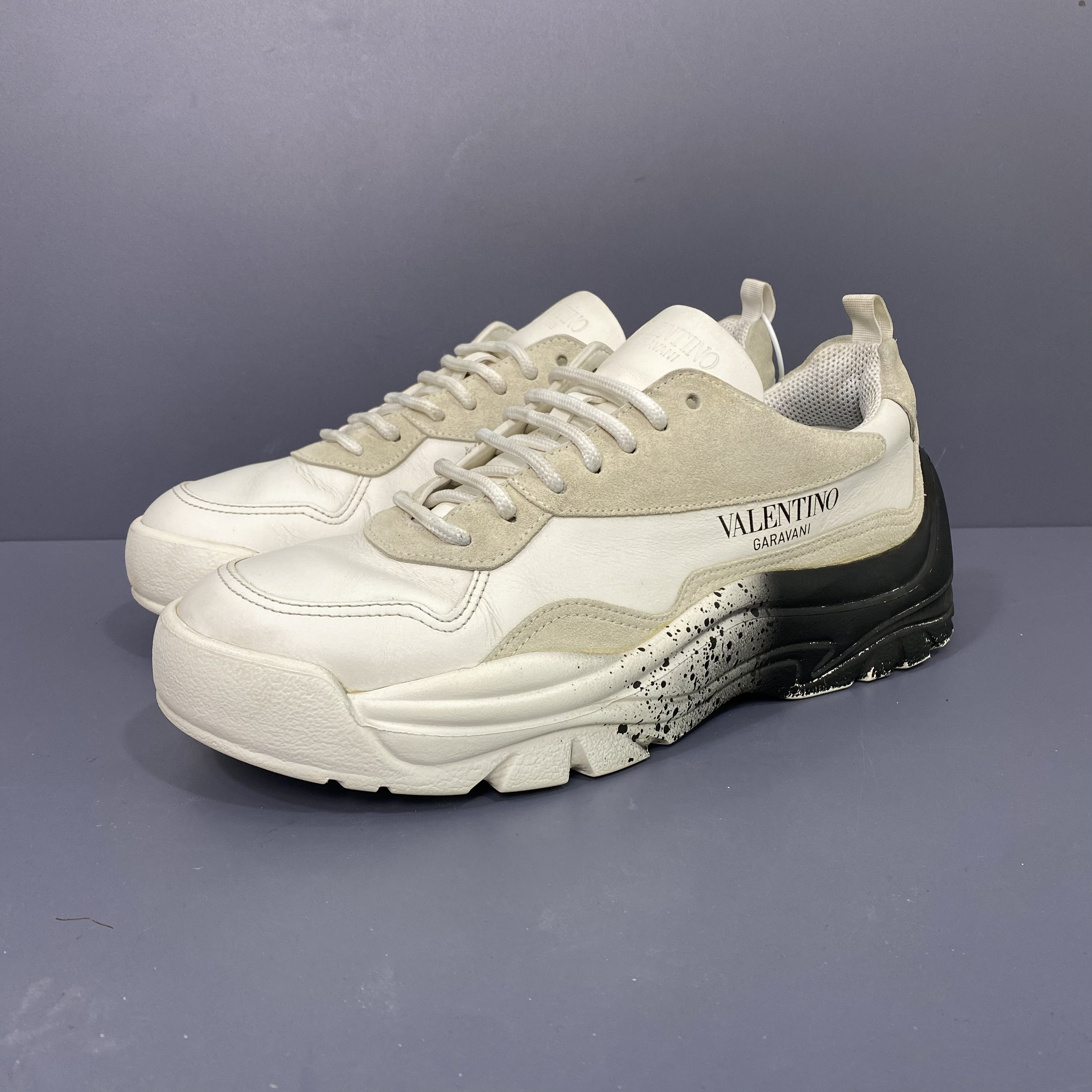 95新 Valentino/华伦天奴 41码华伦天奴泼墨运动板鞋 休闲鞋270