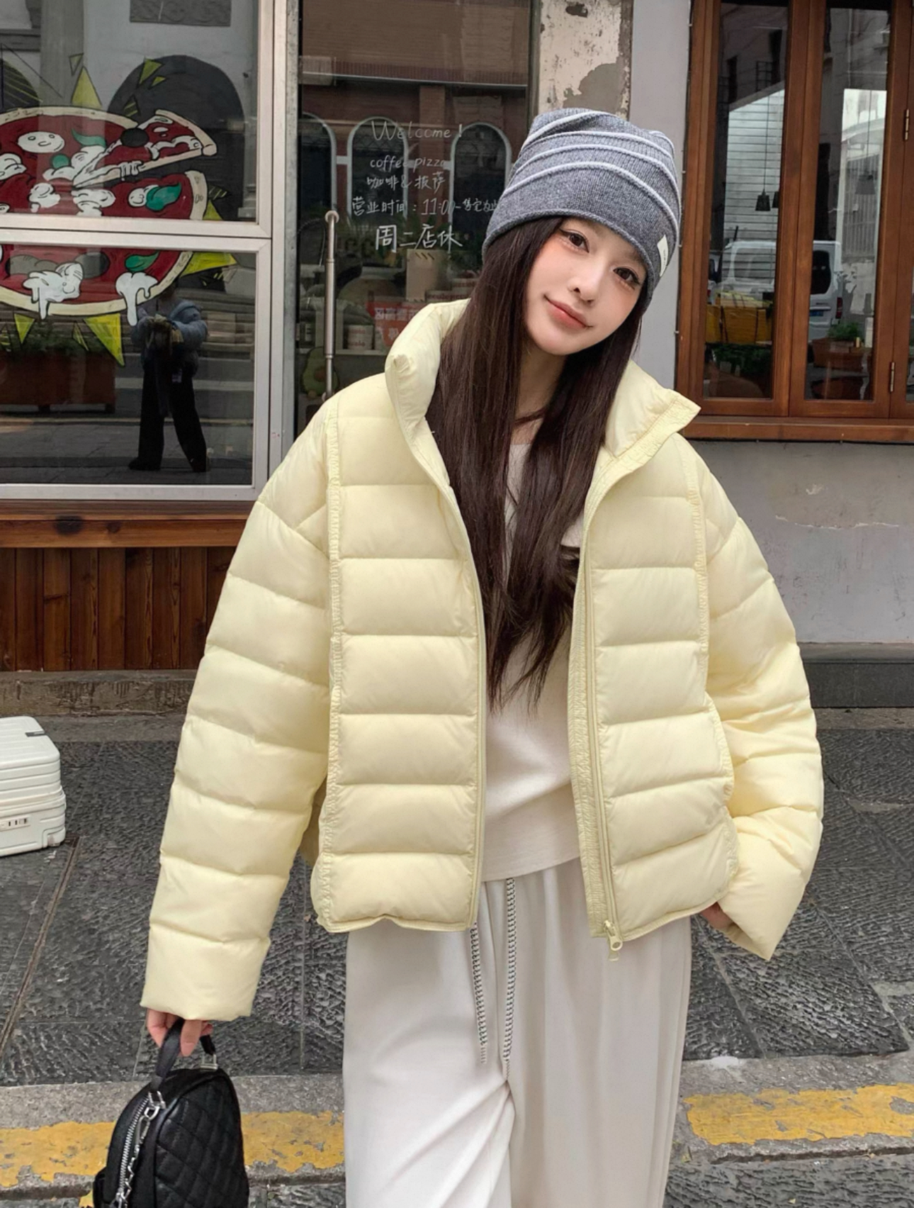 韩版泡芙立领排骨款羽绒服加厚短款90白鸭绒轻奢减龄设计感休闲冬