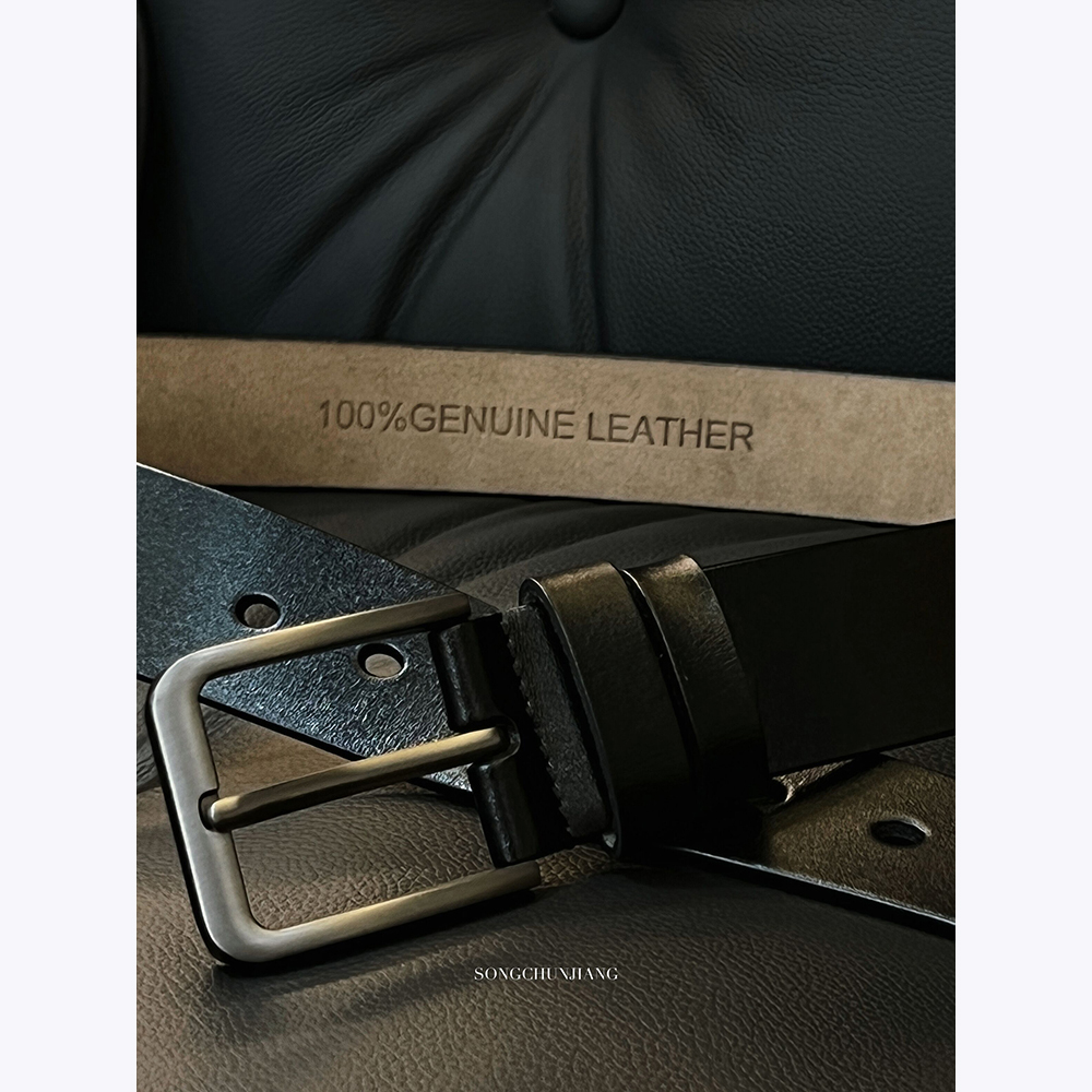 宋春江同款 高档休闲高级感复古百搭简约方扣皮带多孔腰带裤腰带