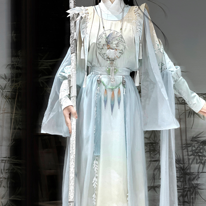 花悦诗风【青鸾】原创改良圆领袍汉元素古风少年感武侠风国风套装