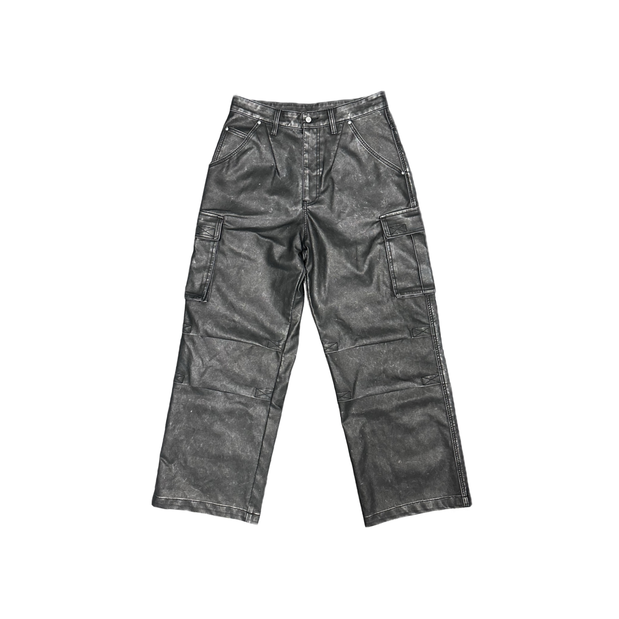 【DoubleCheck】PANQ 2026SS WASHED BOXY LEATHER RATROOPER PANTS