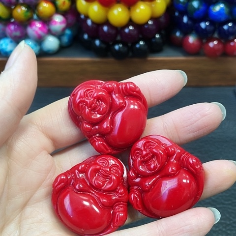 玛瑙未镶嵌手饰红三佛公