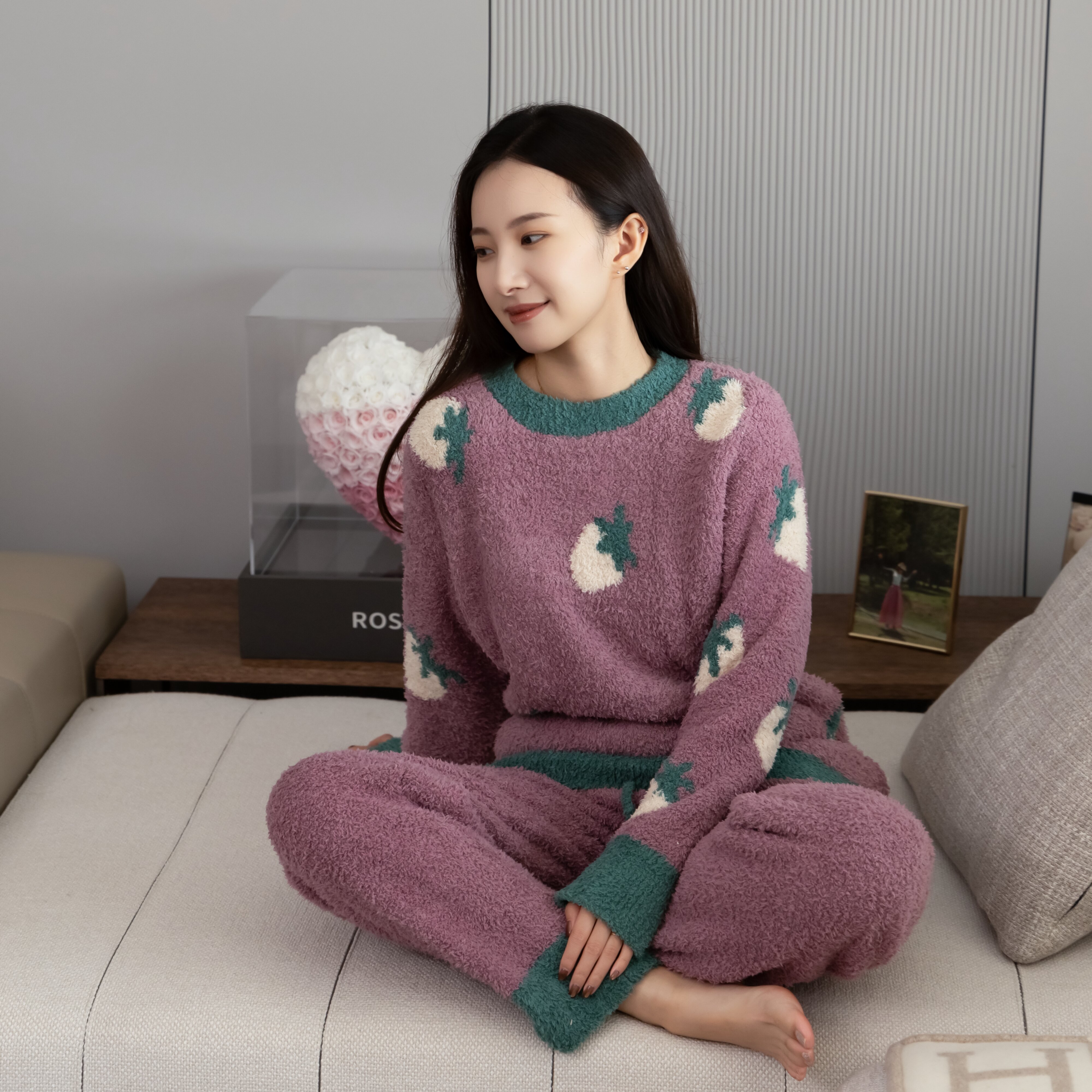 雅赞秋冬软绵绵加绒加厚套装睡衣特价福利款