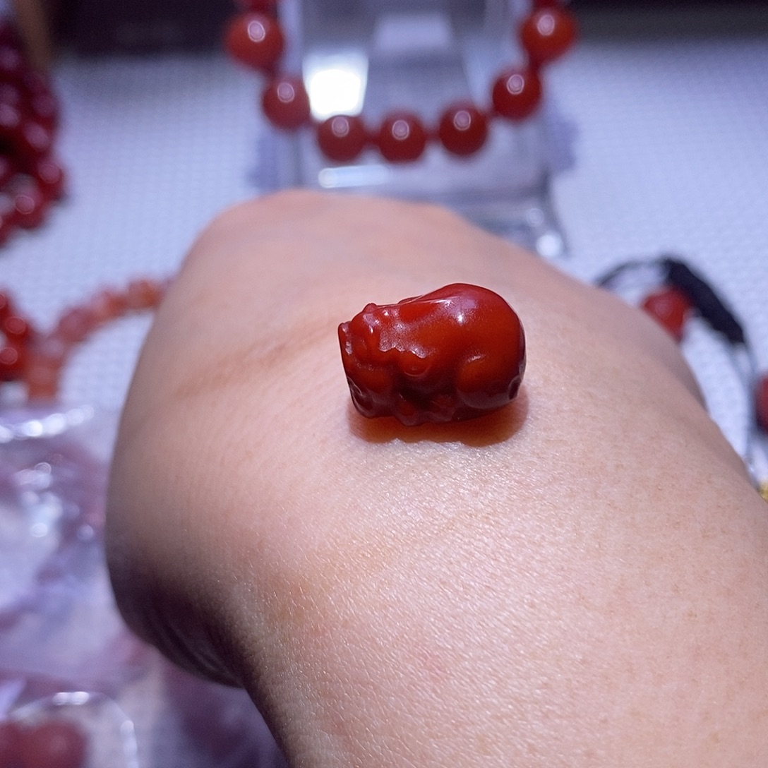 南红玛瑙未镶嵌单珠卡12