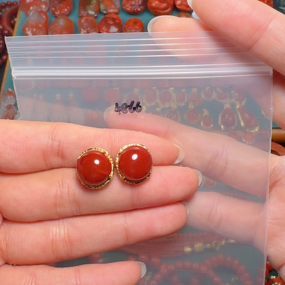 南红玛瑙南红卡11+银S925镶嵌